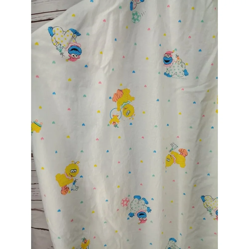 Vintage Sesame Street‎ Babies Baby Crib Sheet Big Bird Cookie Monster